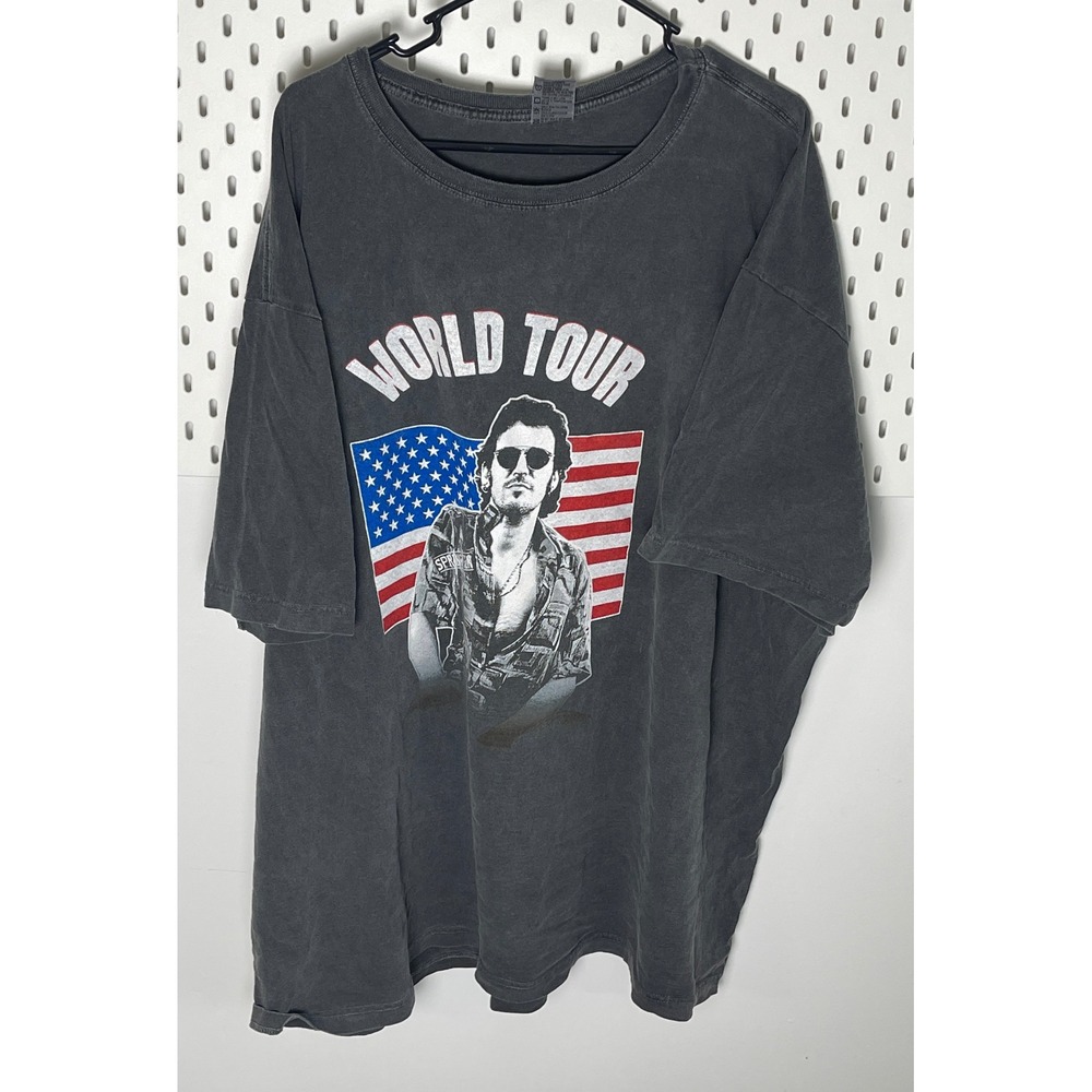 Bruce Springsteen The Rising World Tour T-Shirt Mens XXL Gray Garment Dyed - Picture 4 of 7